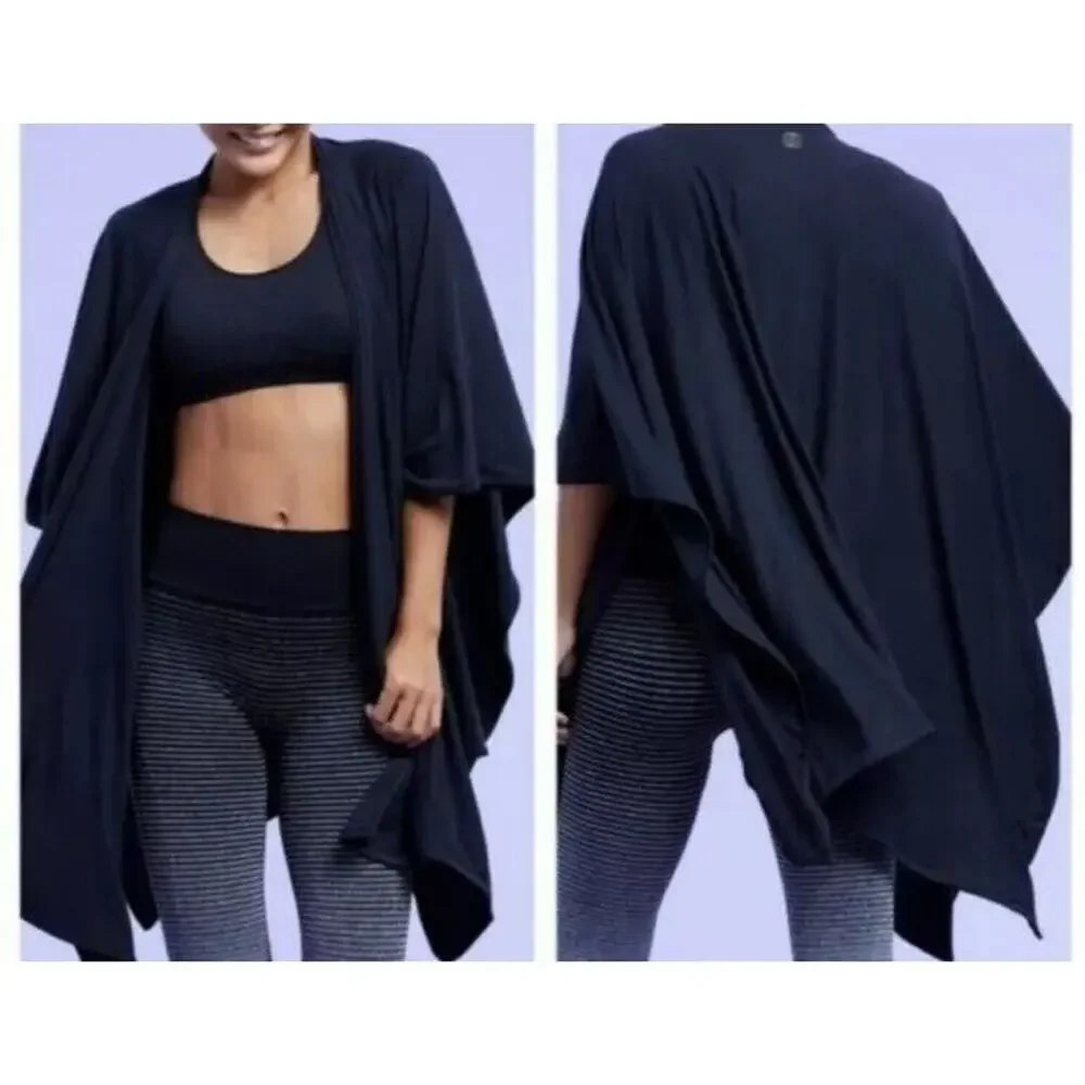Balance Collection Cozy Wrap NWT BLK MSRP $50 Cardigan Athleisure Travel…